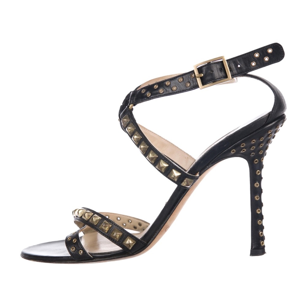 JIMMY CHOO black leather stud heels size 8 eu38.5